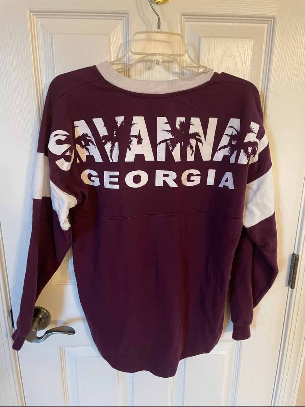 Savannah Georgia Crewneck long sleeve shirt- Maroon